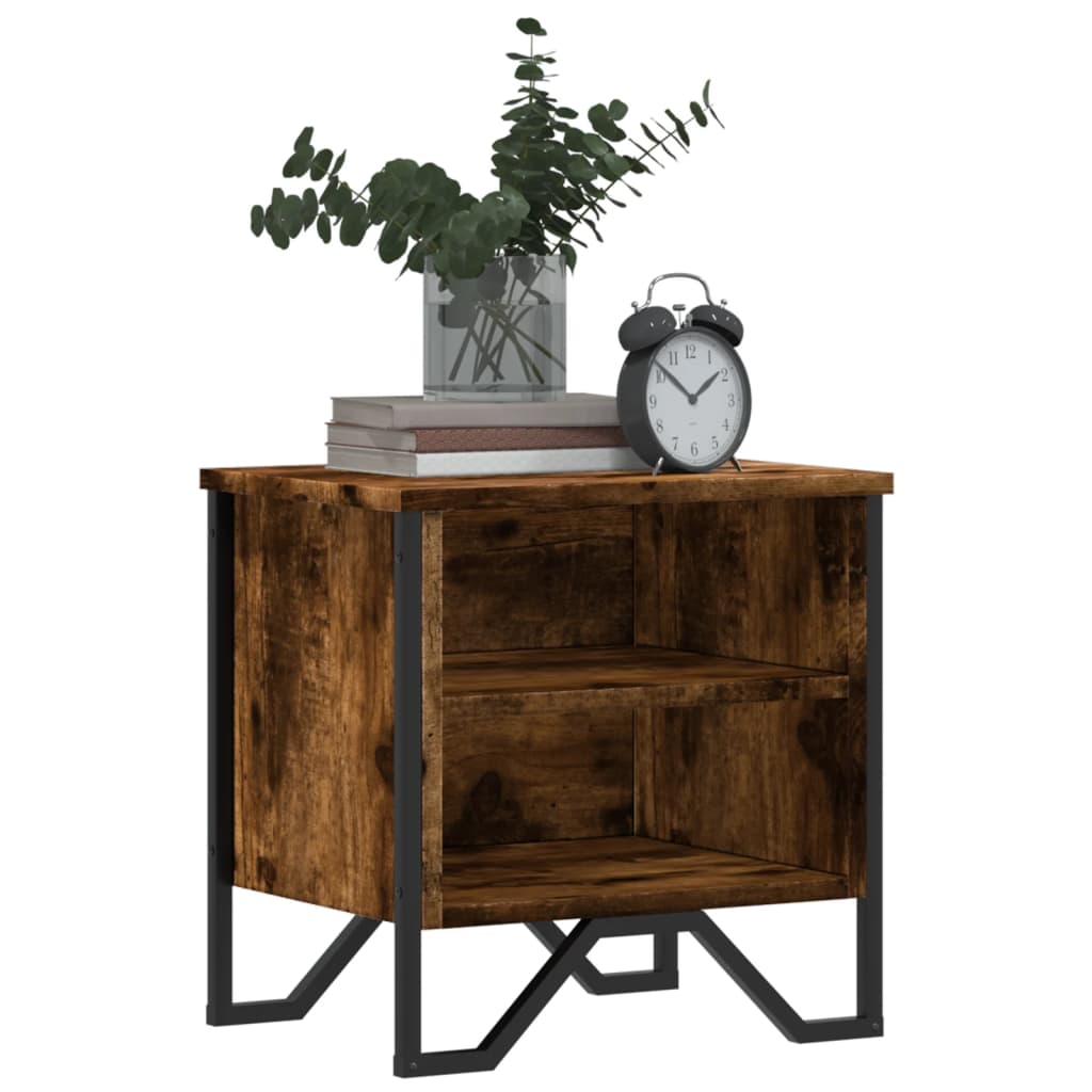 vidaXL Κομοδίνο Καπνιστή Δρυς 2 τεμ. 40x30x40 εκ. Επεξεργασμένο Ξύλο