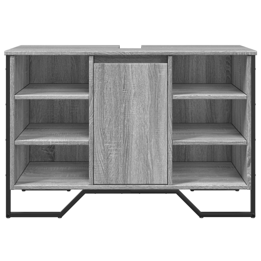 vidaXL Ντουλάπι Νιπτήρα Μπάνιου Γκρι Sonoma 91x35x60 εκ. Επεξ. Ξύλο