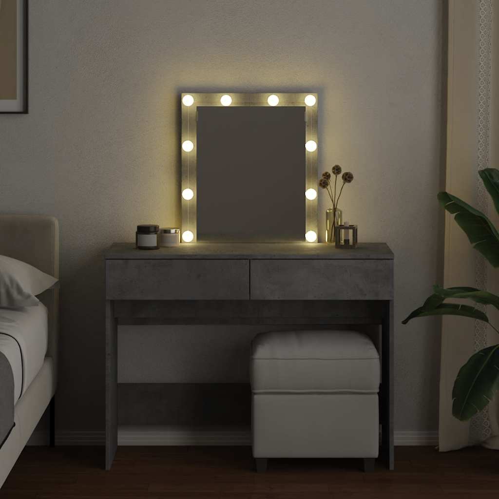 vidaXL Μπουντουάρ με LED Γκρι Σκυροδέματος 100x40x130 εκ.