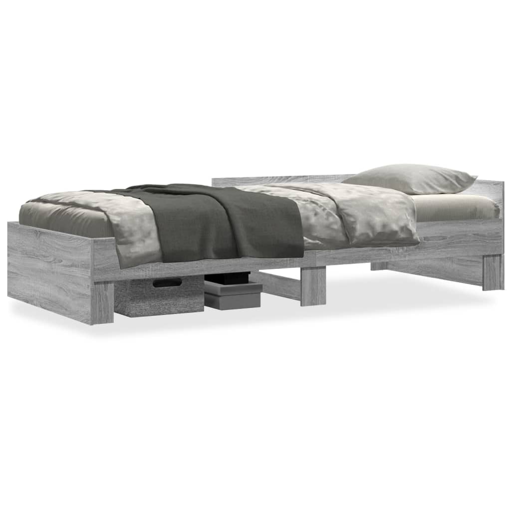 vidaXL Πλαίσιο Κρεβατιού Γκρι Sonoma 100x200 εκ. Επεξεργασμένο Ξύλο