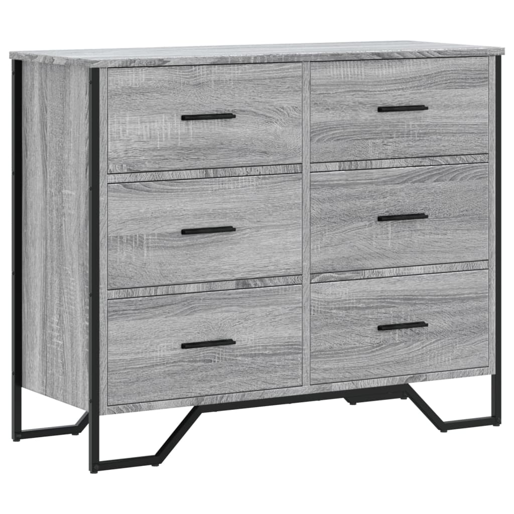 vidaXL Συρταριέρα Γκρι Sonoma 91x35,5x74,5 εκ. από Επεξεργ. Ξύλο