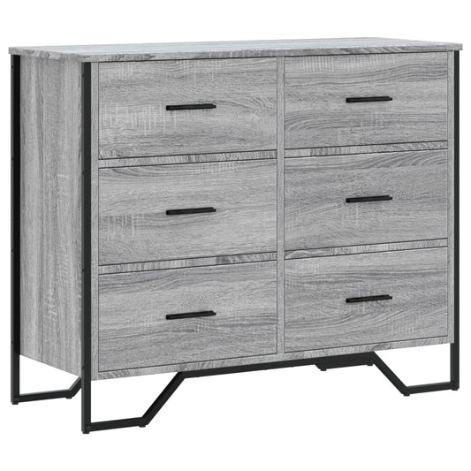 vidaXL Συρταριέρα Γκρι Sonoma 91x35,5x74,5 εκ. από Επεξεργ. Ξύλο