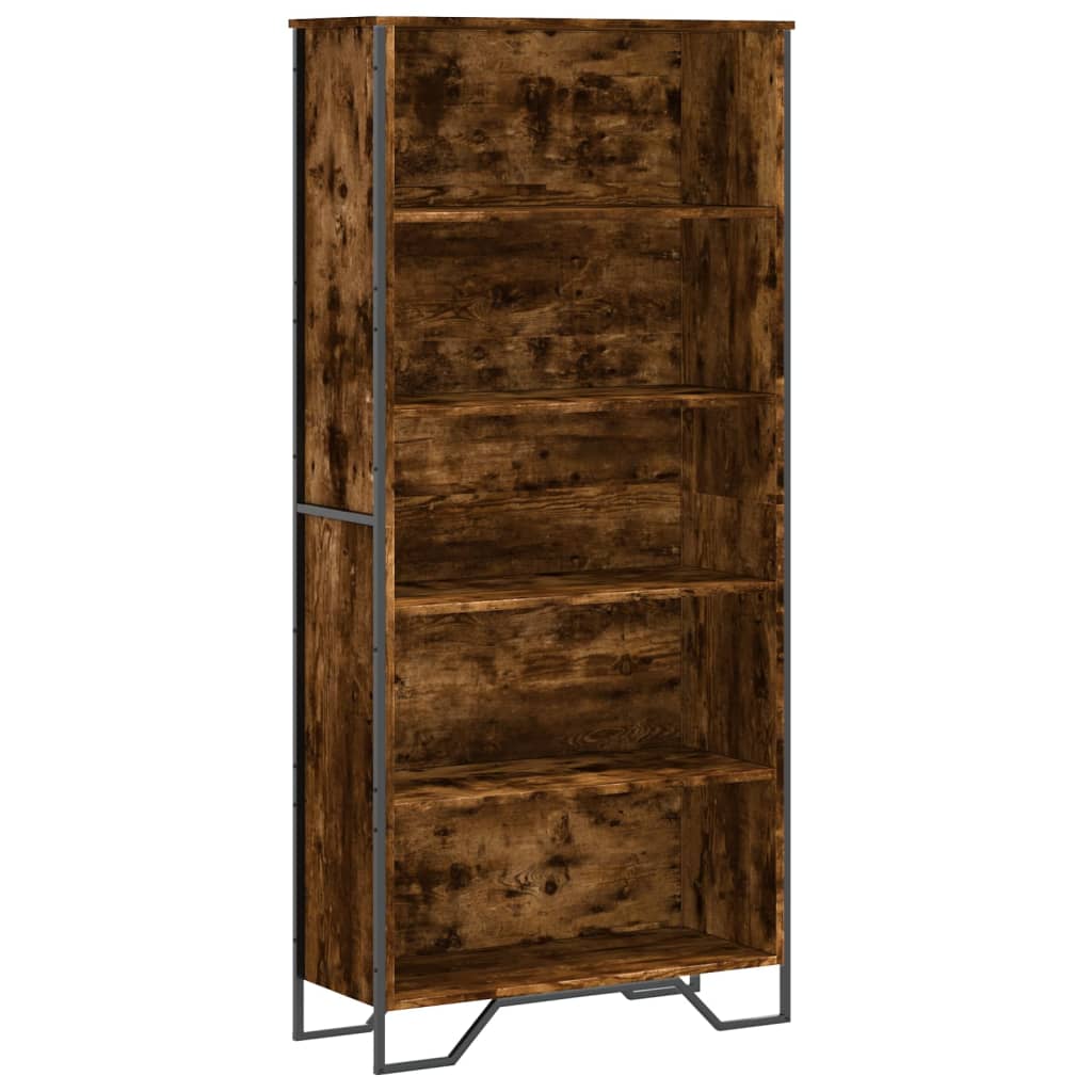vidaXL Βιβλιοθήκη Καπνιστή Δρυς 80x31x169 εκ. από Επεξεργασμένο Ξύλο