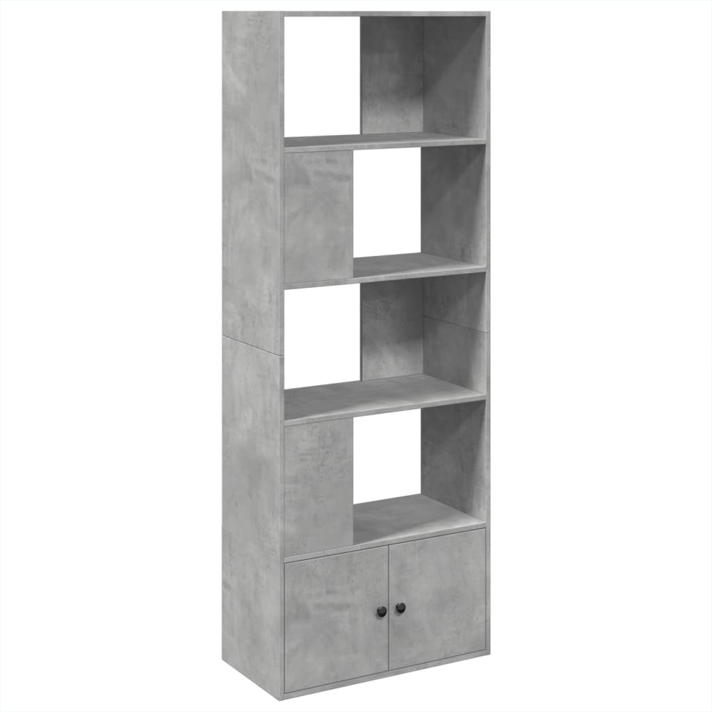vidaXL Βιβλιοθήκη Γκρι Σκυροδέματος 70x36x189 εκ. Επεξεργ. Ξύλο
