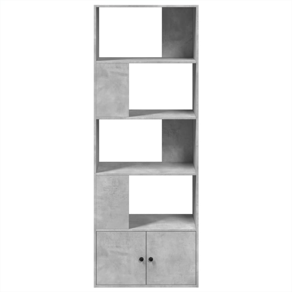 vidaXL Βιβλιοθήκη Γκρι Σκυροδέματος 70x36x189 εκ. Επεξεργ. Ξύλο