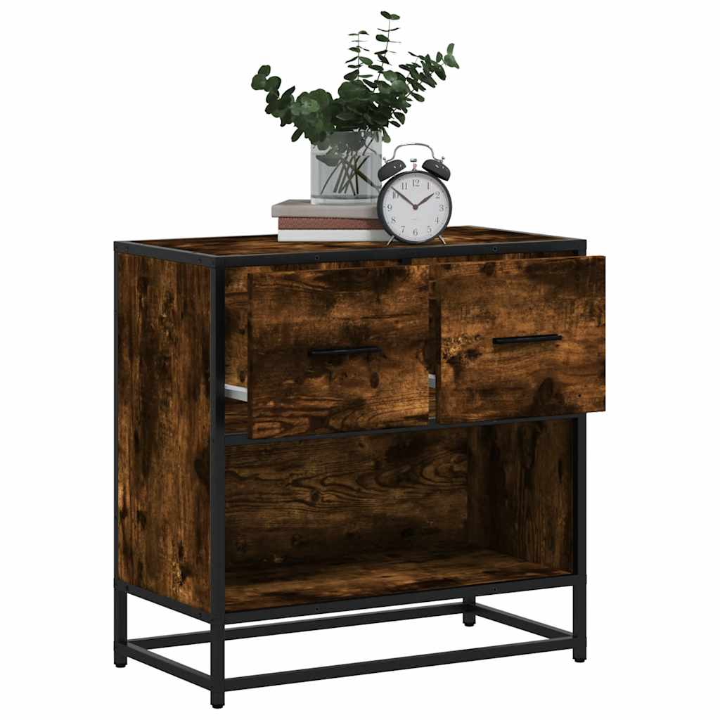 vidaXL Κομοδίνο καπνιστή βελανιδιά 60x31x60 cm