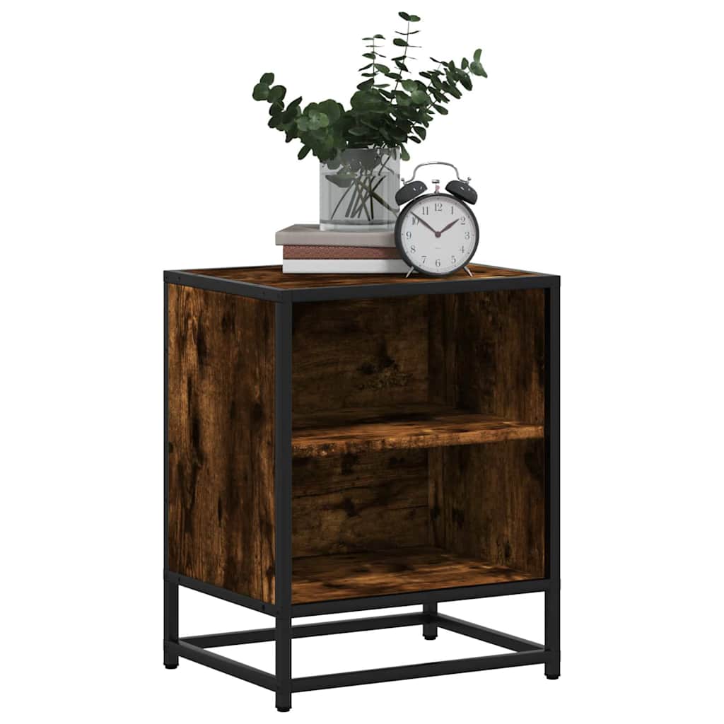 vidaXL Κομοδίνα 2 τεμάχια καπνιστή βελανιδιά 40x31x50 cm