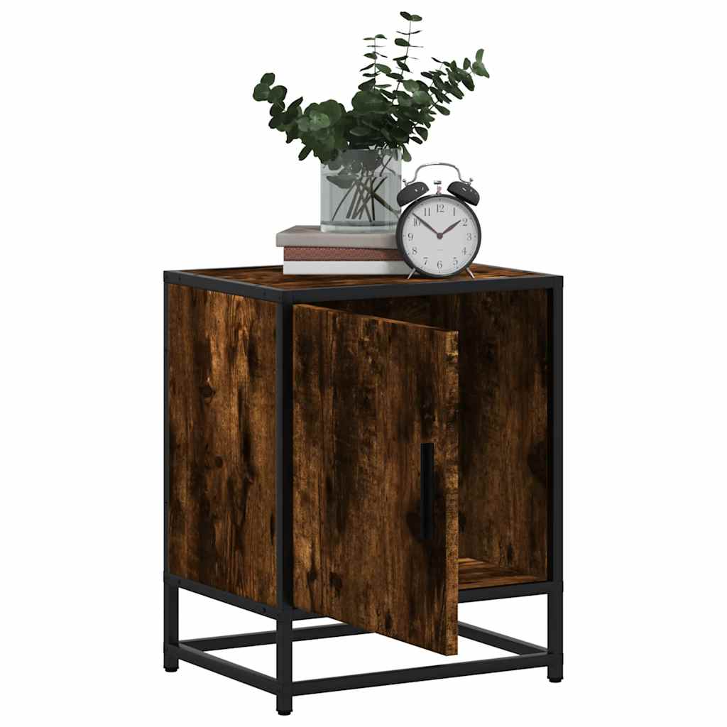 vidaXL Κομοδίνα 2 τεμάχια καπνιστή βελανιδιά 40x31x50 cm