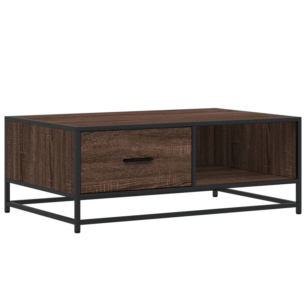 vidaXL Τραπεζάκι Σαλονιού Καφέ Δρυς 90x57x35 εκ. Επεξ. Ξύλο/Μέταλλο