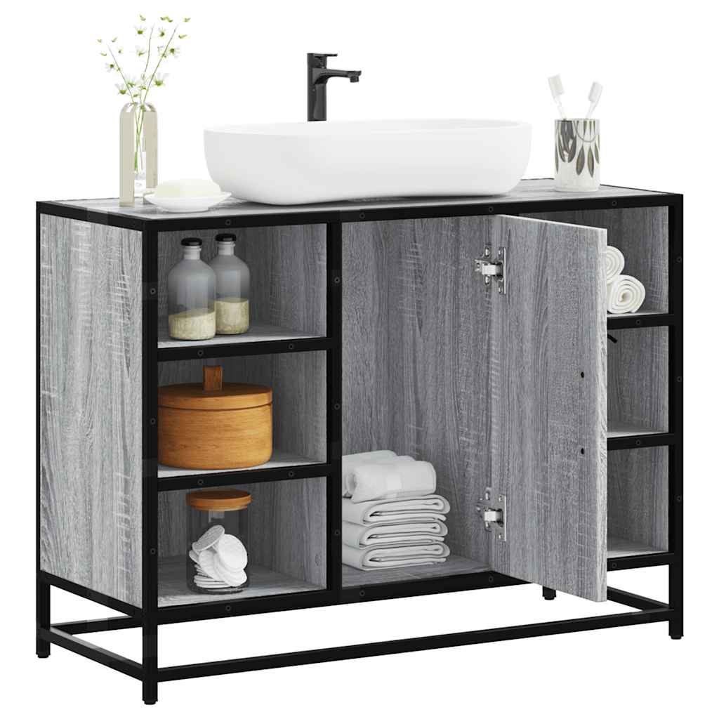 vidaXL Ντουλάπι Μπάνιου Νιπτήρα Γκρι Sonoma 80 x 33 x 60εκ. Επεξ. Ξύλο