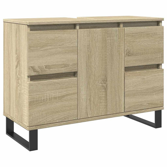 vidaXL Ντουλάπι Μπάνιου Sonoma Δρυς 80 x 33 x 60 εκ. από Επεξεργ. Ξύλο