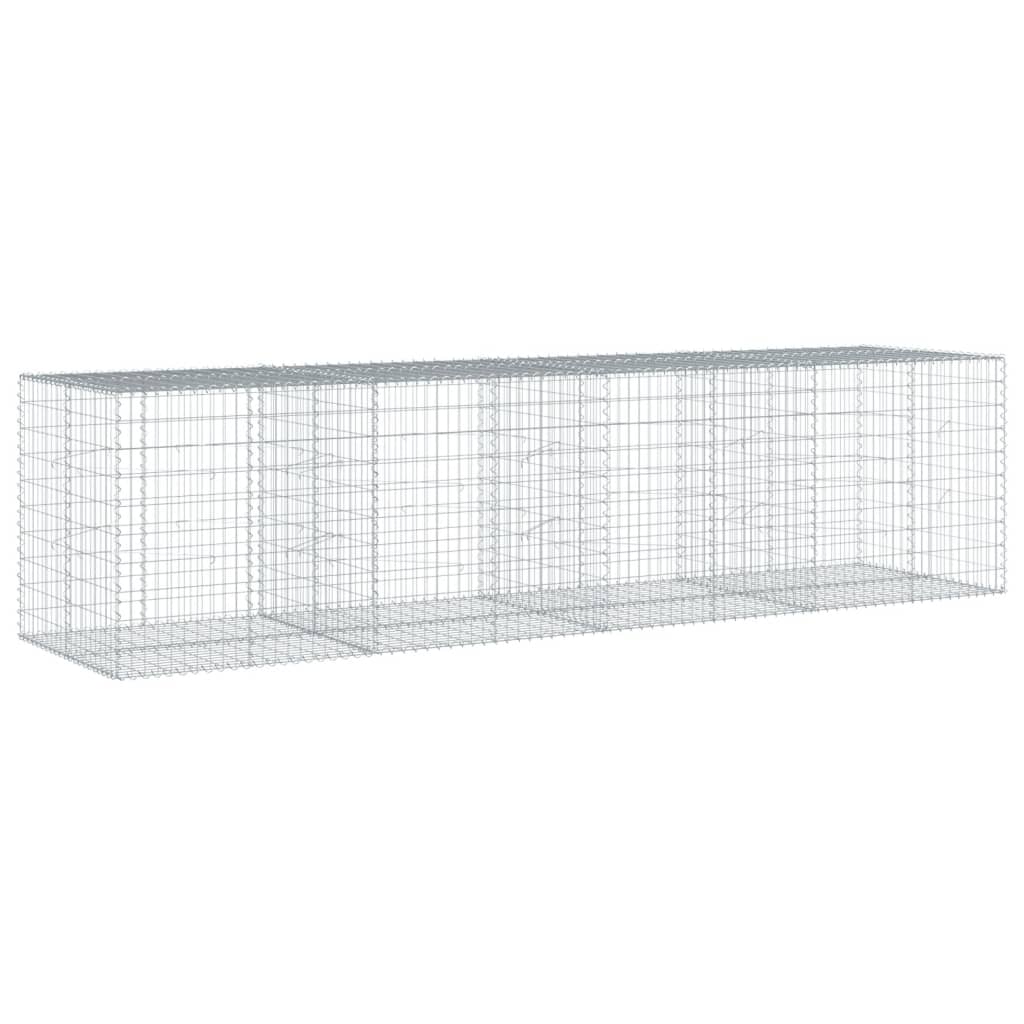 vidaXL Συρματοκιβώτιο με Κάλυμμα 400x100x100εκ από Γαλβανισμένο Χάλυβα