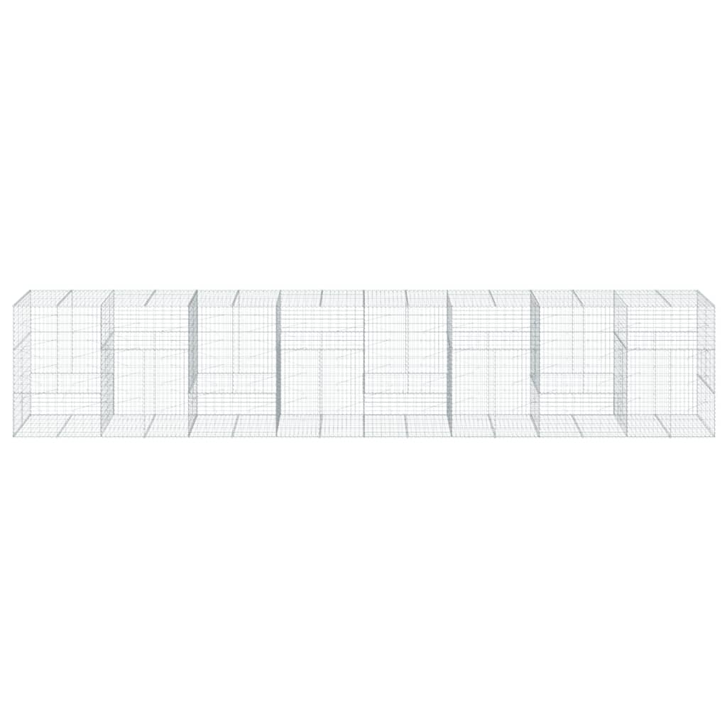 vidaXL Συρματοκιβώτιο με Κάλυμμα 800x100x150εκ από Γαλβανισμένο Χάλυβα