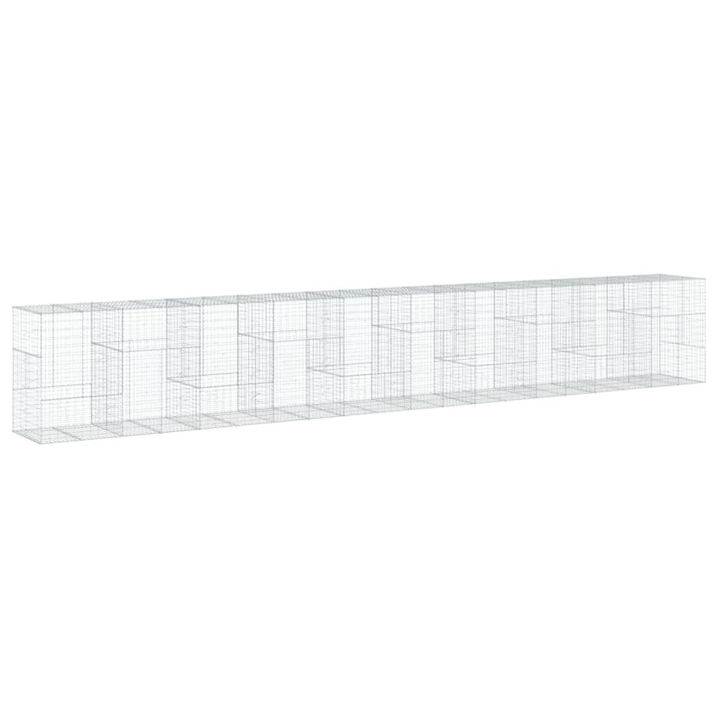 vidaXL Συρματοκιβώτιο με Κάλυμμα 1000x100x150 εκ. Γαλβανισμένο Χάλυβα