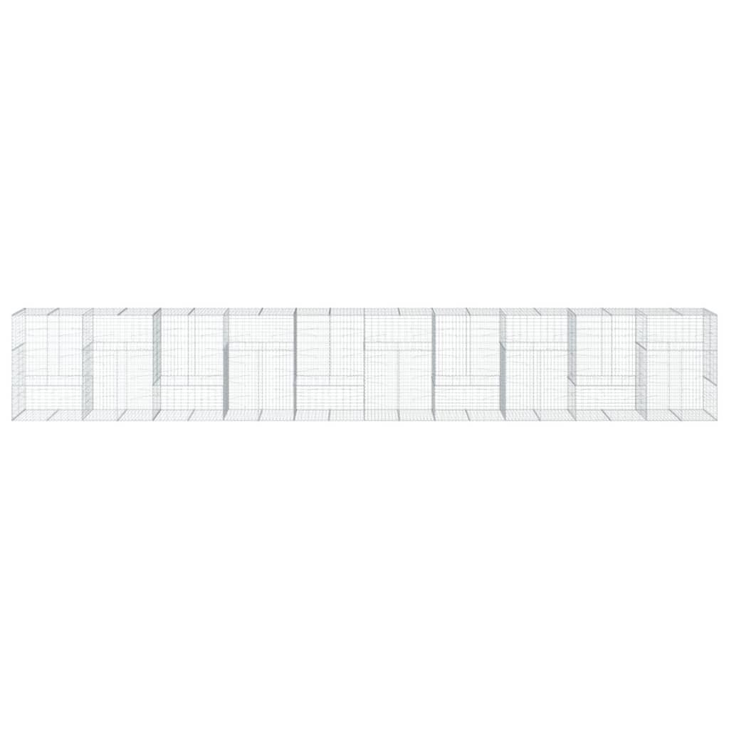 vidaXL Συρματοκιβώτιο με Κάλυμμα 1000x100x150 εκ. Γαλβανισμένο Χάλυβα