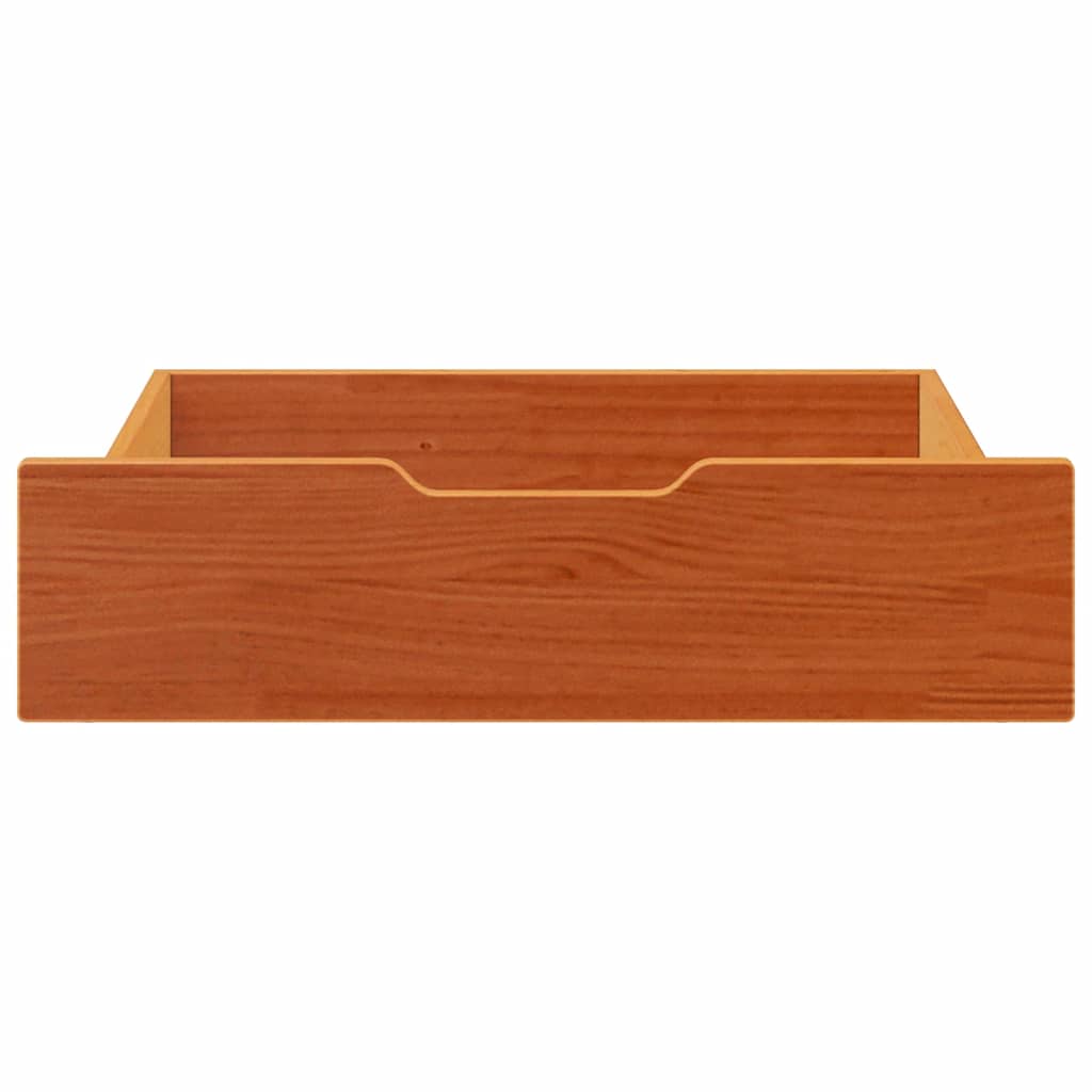 vidaXL Συρτάρια Κρεβατιού 2 τεμ 75x55x17 εκ. Καφέ Κεριού Μασίφ Πεύκο