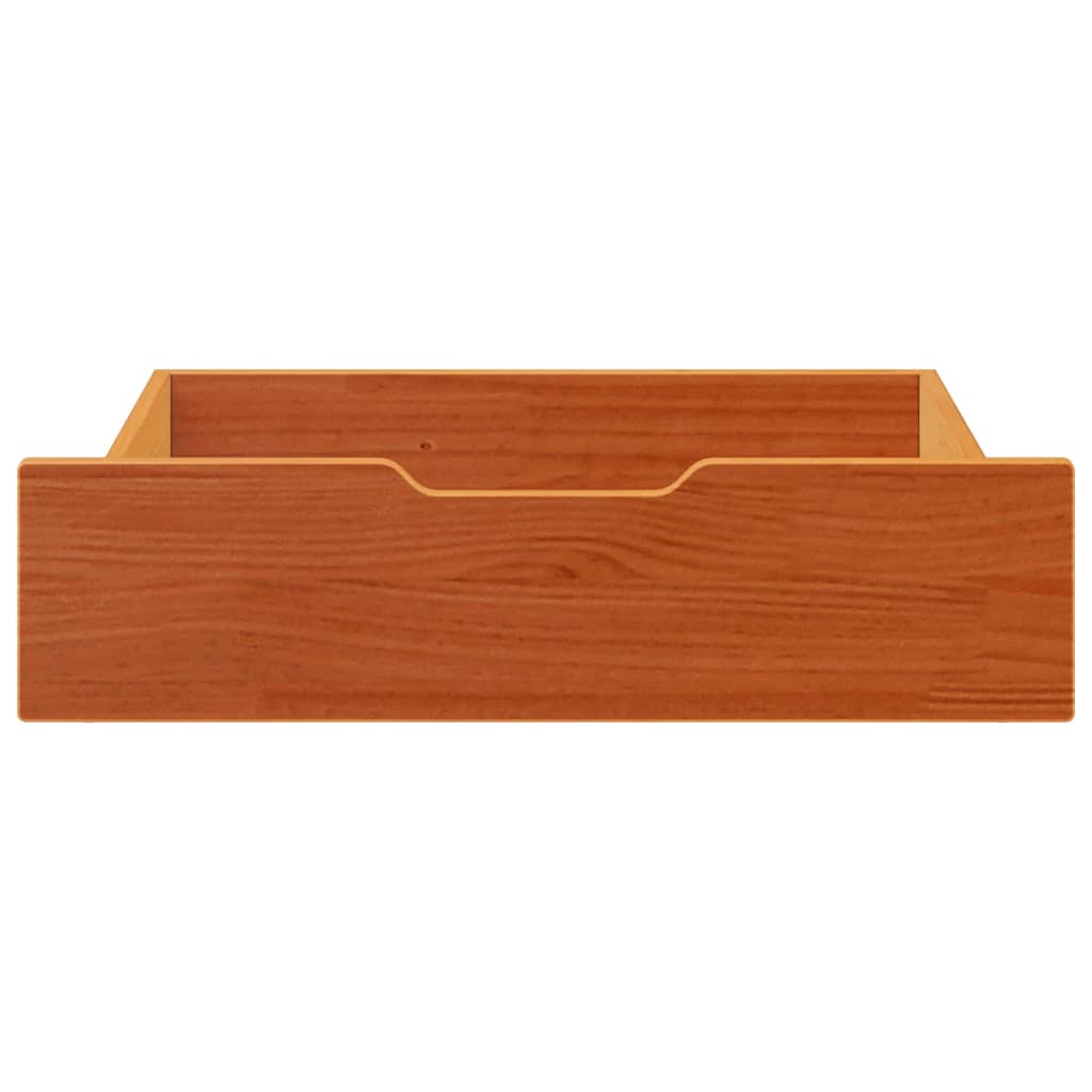 vidaXL Συρτάρια Κρεβατιού 2 τεμ 65x55x17 εκ. Καφέ Κεριού Μασίφ Πεύκο