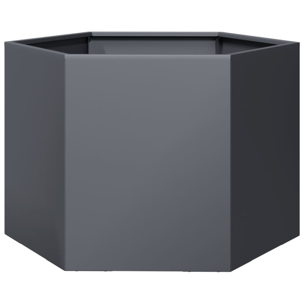 vidaXL Ζαρντινιέρα Κήπου Εξάγωνη Ανθρακί 69x60x45 εκ. Ατσάλι