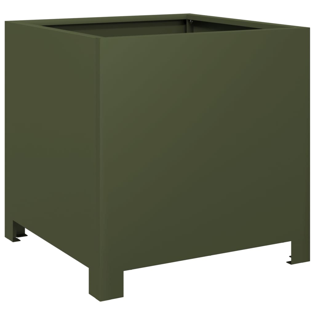 vidaXL Ζαρντινιέρα Κήπου Λαδί 40x40x40 εκ. από Ατσάλι