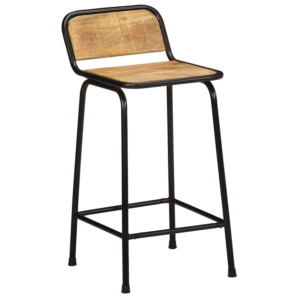 vidaXL Bar Stools 2 τεμάχια 46x35,5x80 cm Στερεό ξύλο Rough Mango