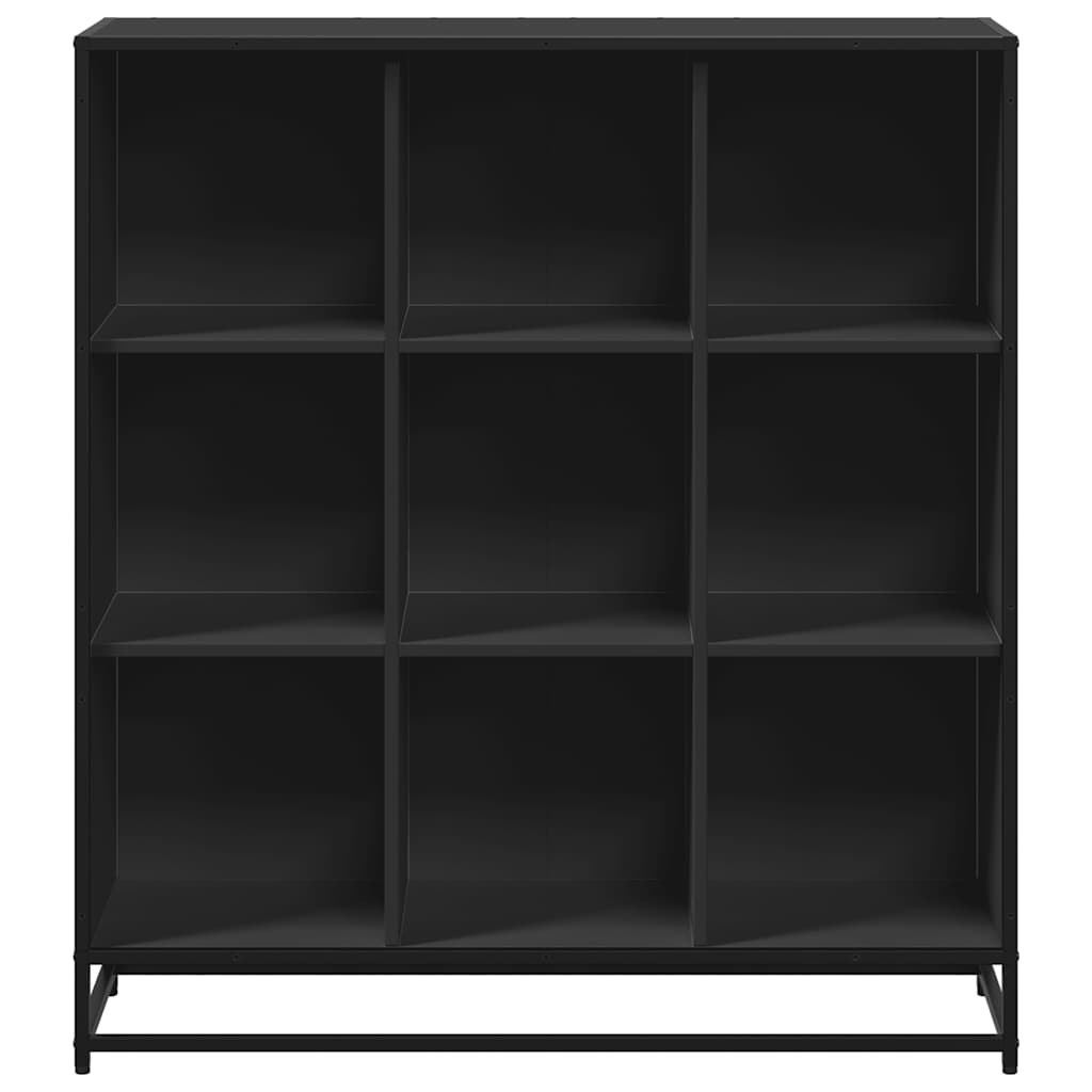 vidaXL Βιβλιοθήκη Μαύρη 97,5x33x107,5 εκ. Επεξεργασμένο Ξύλο & Μέταλλο