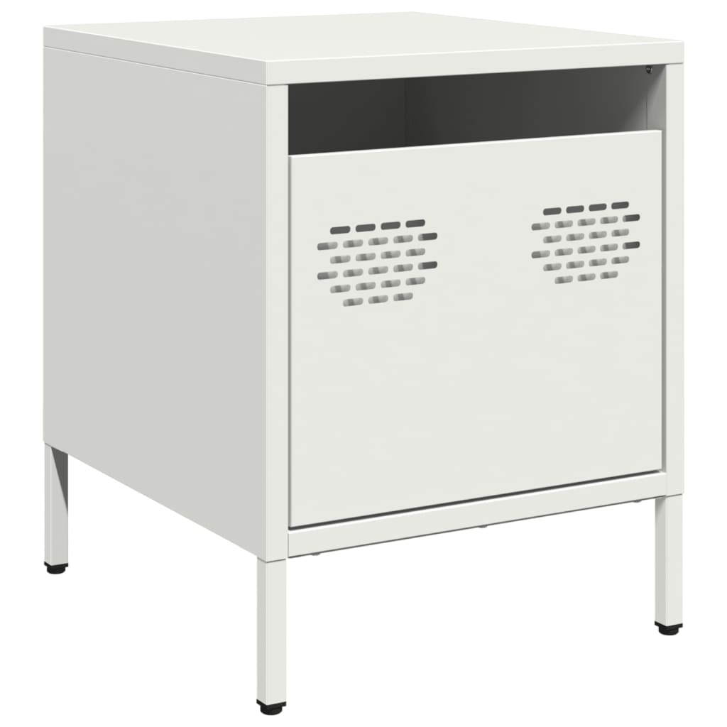 vidaXL Κομοδίνο Λευκό 35x39x43,5 εκ. από Χάλυβα