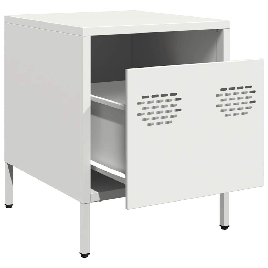 vidaXL Κομοδίνα 2 τεμάχια Λευκό 35x39x43,5 cm Ατσάλι