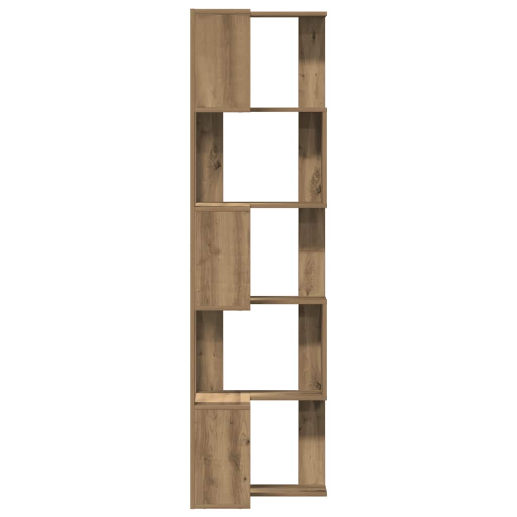 vidaXL Βιβλιοθήκη Γωνιακή 5 Επ. Αρτισιανή Δρυς 50x50x179 εκ Επεξ. Ξύλο