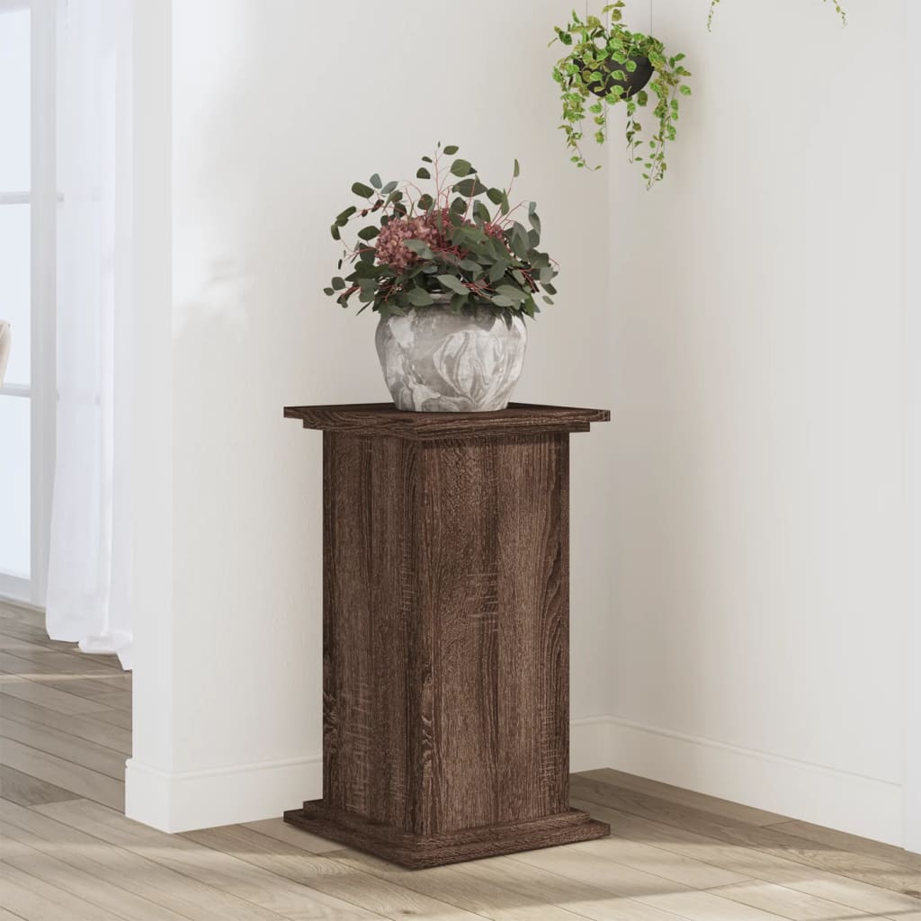 vidaXL Βάσεις Φυτών Καφέ Δρυς 33x33x60 εκ. Επεξεργασμένο Ξύλο