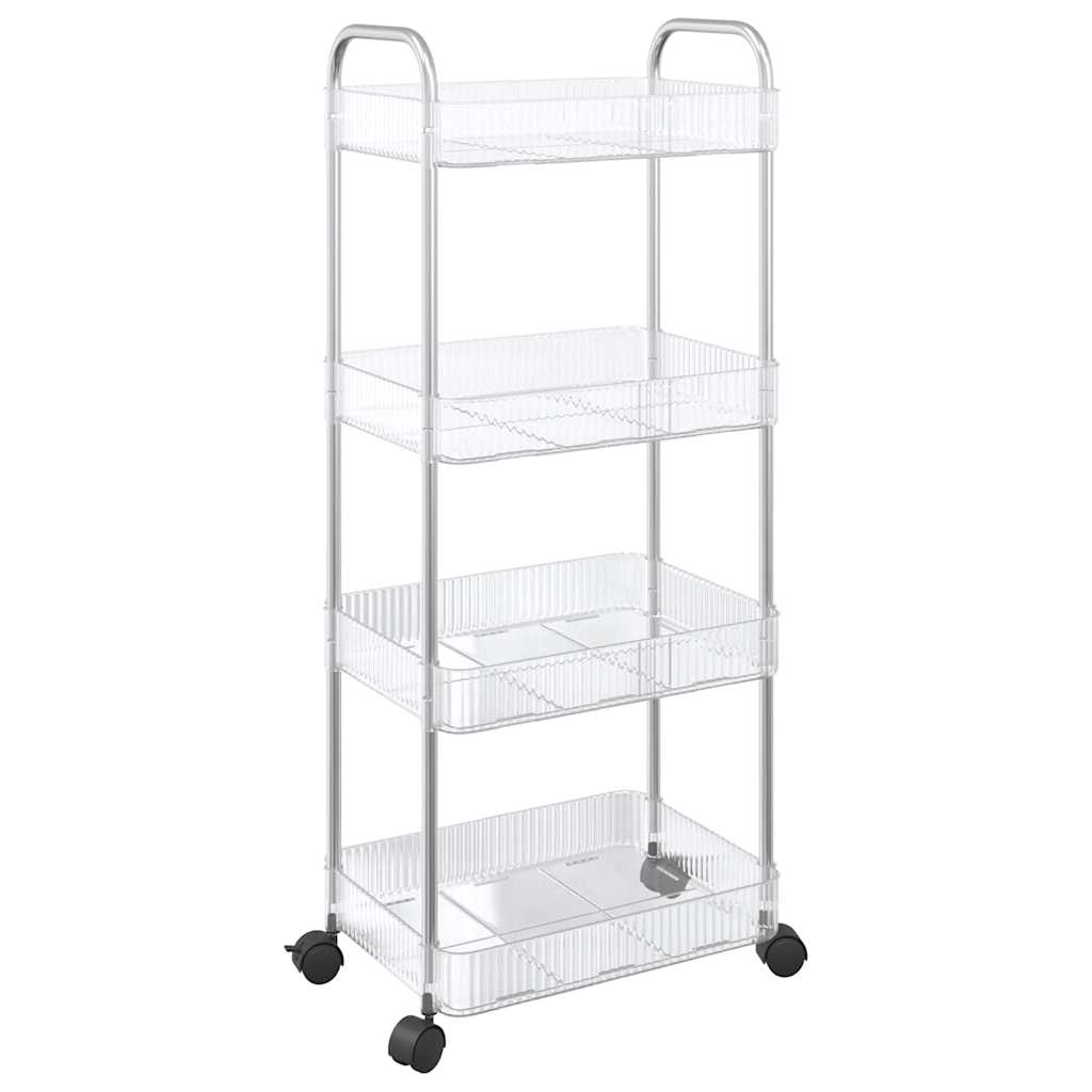 vidaXL Καρότσι αποθήκευσης 4 Επίπεδα Διαφανές 37x28x95 εκ. Ακρυλικό