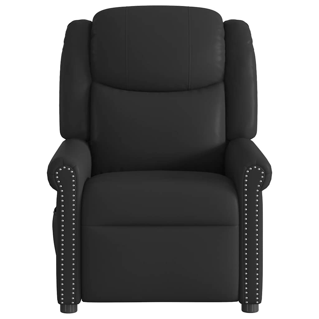 vidaXL Ηλεκτρική καρέκλα ανάκλισης μασάζ Shiny Black Faux Leather