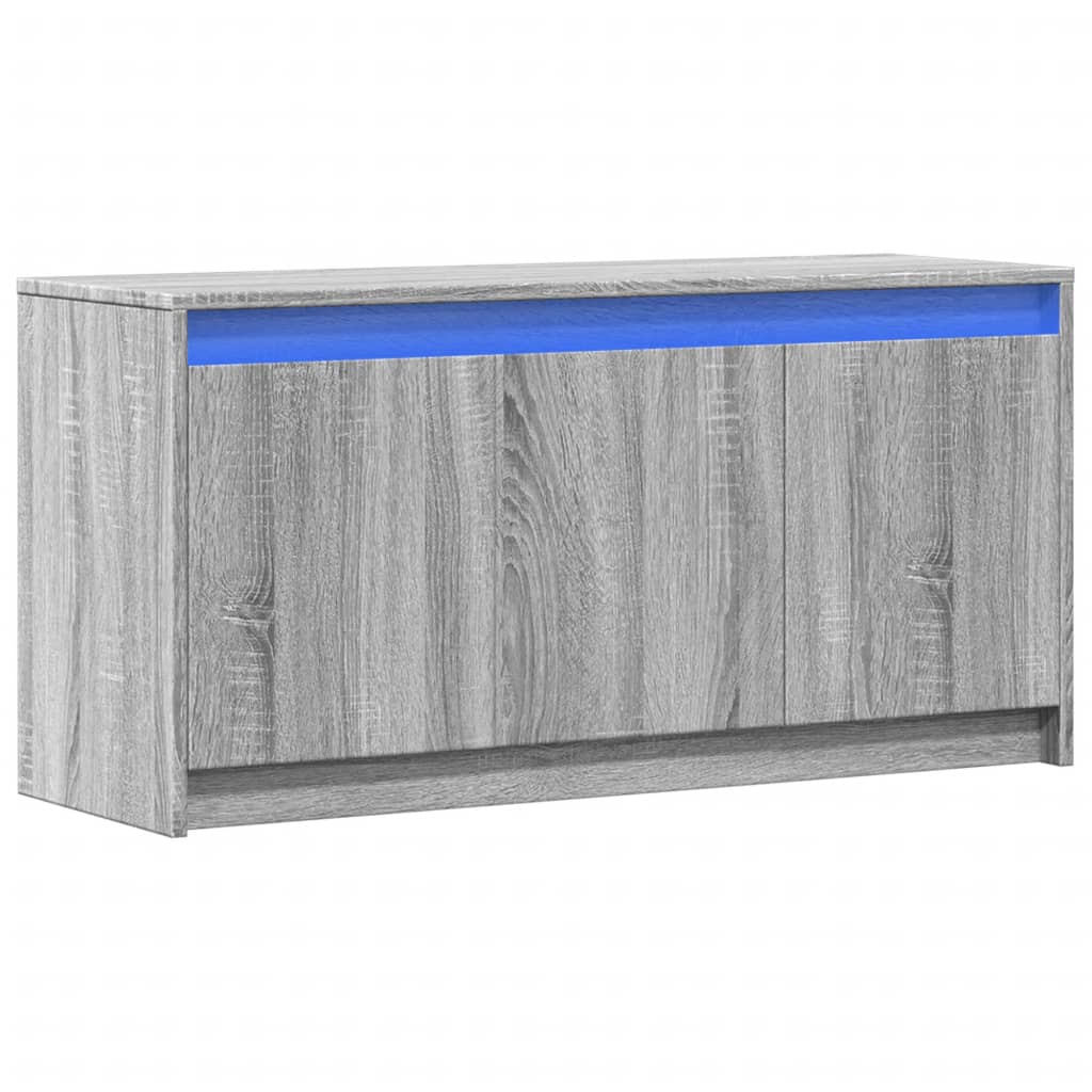 vidaXL Έπιπλο Τηλεόρασης με LED Γκρι Sonoma 100x34x50 εκ. Επεξ. Ξύλο