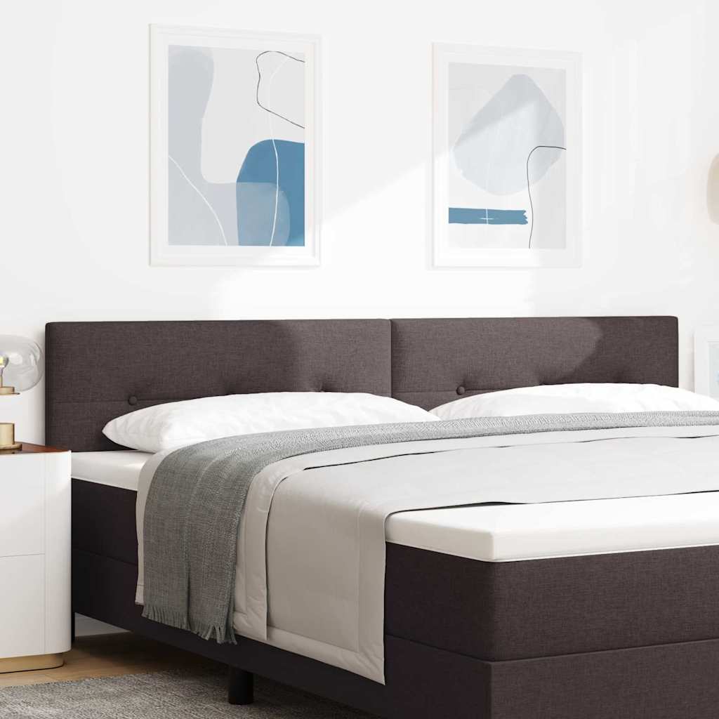 vidaXL LED κεφαλάρι με LED ταινίες φωτός Σκούρο Καφέ 200 cm ύφασμα