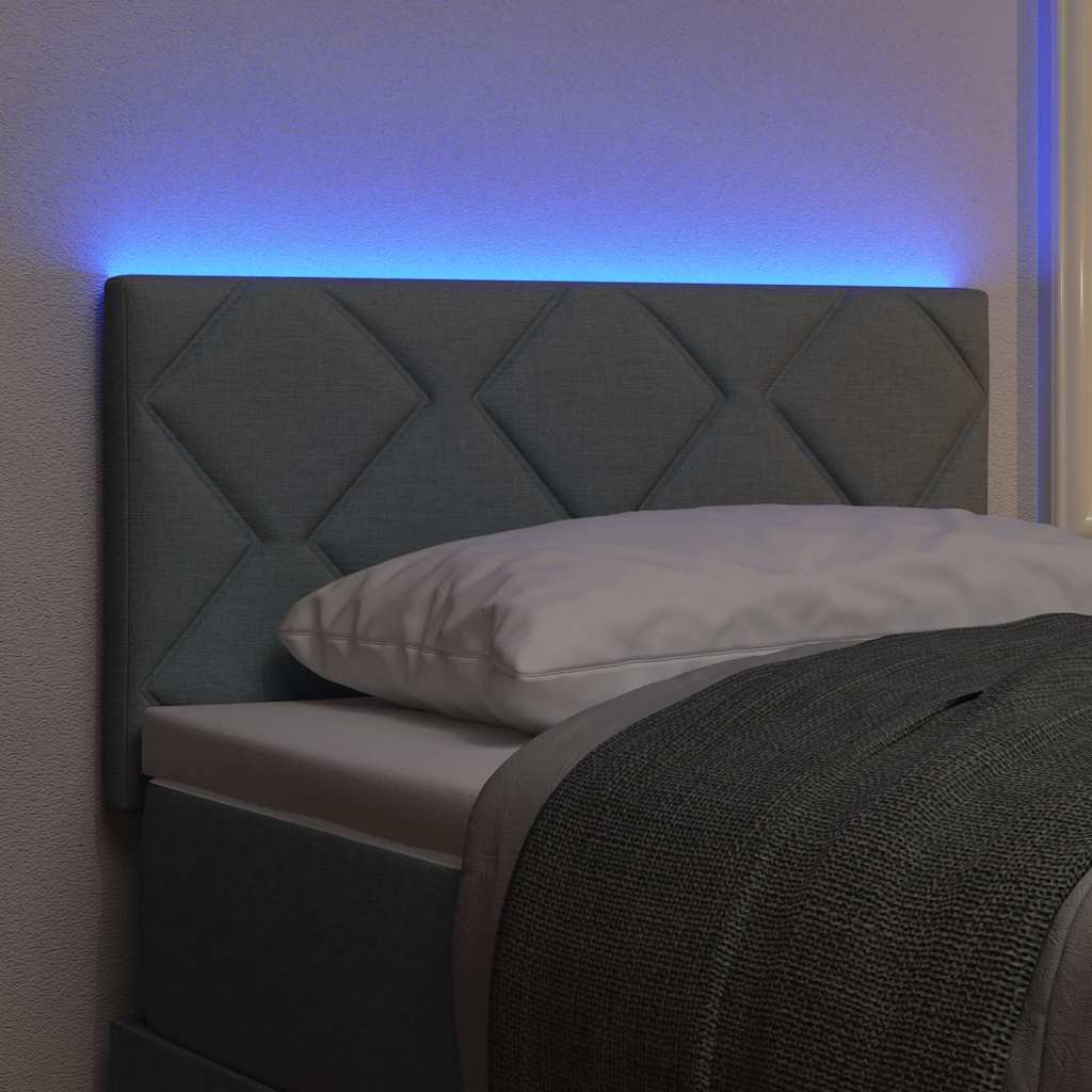 vidaXL LED κεφαλάρι Ανοιχτό γκρι ύφασμα