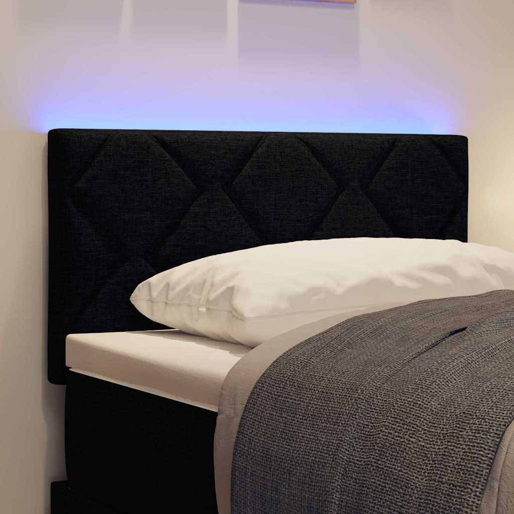 vidaXL LED κεφαλάρι Μαύρο ύφασμα