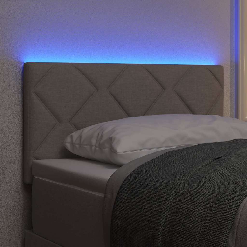 vidaXL LED κεφαλάρι Taupe ύφασμα