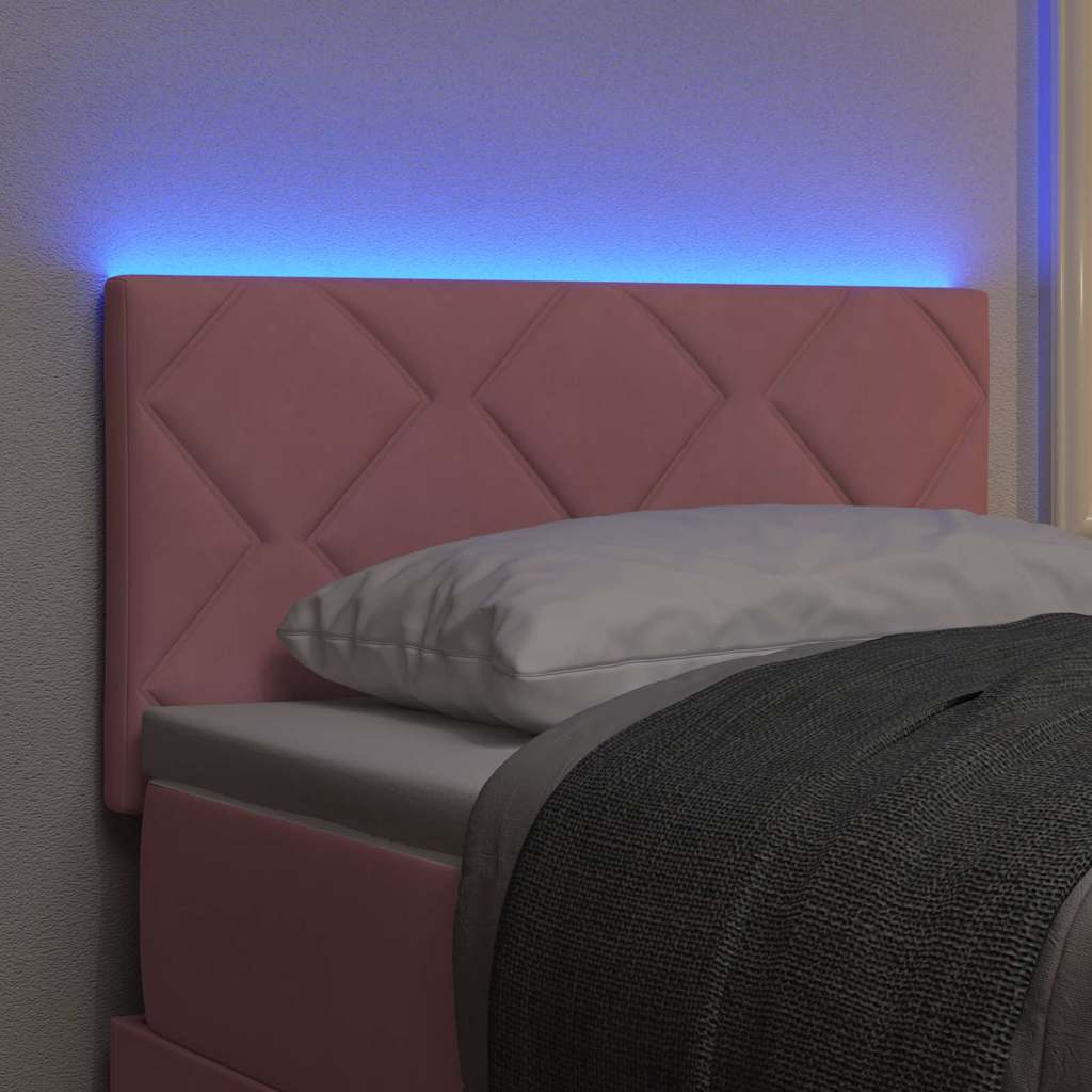 vidaXL LED κεφαλάρι Ροζ 80 cm Βελούδο
