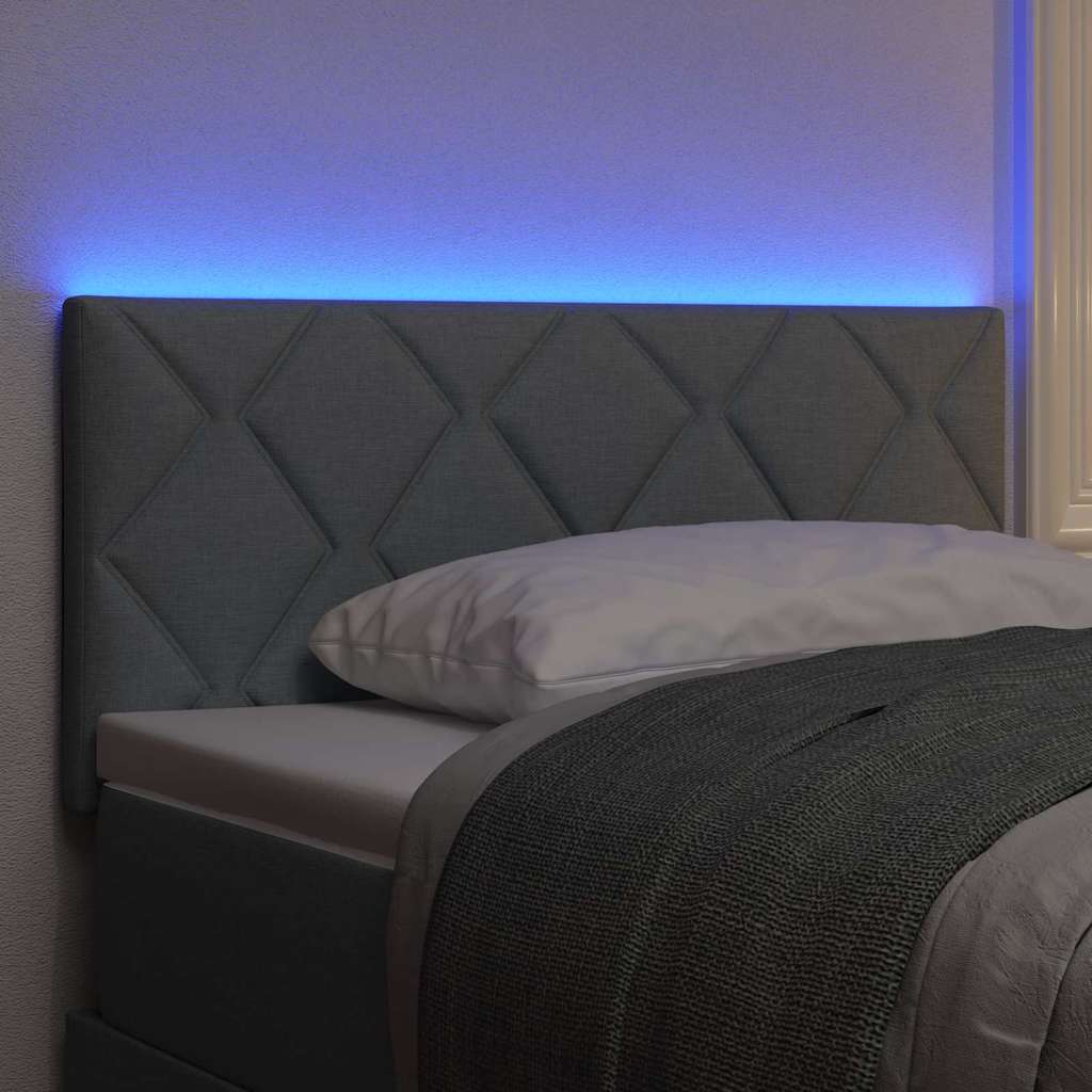 vidaXL LED κεφαλάρι Ανοιχτό γκρι ύφασμα
