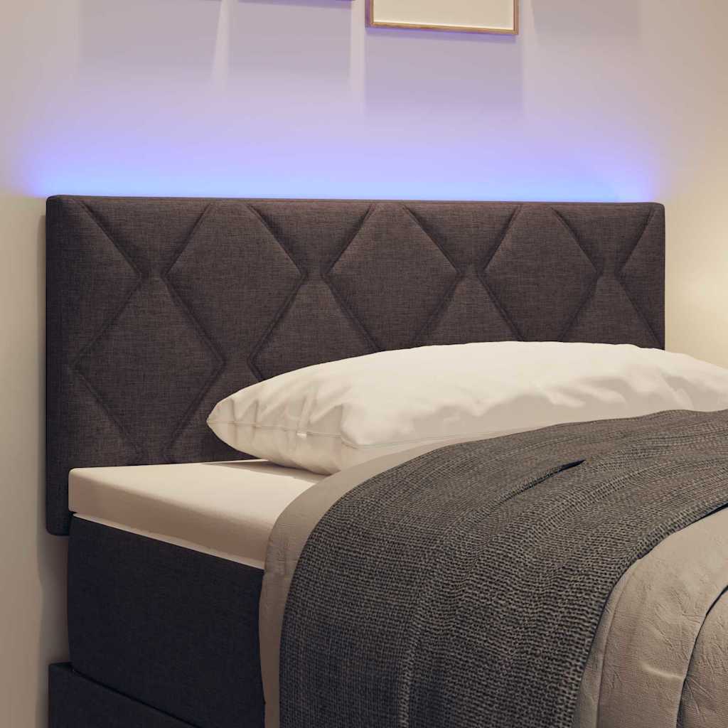 vidaXL LED κεφαλάρι Καφέ ύφασμα