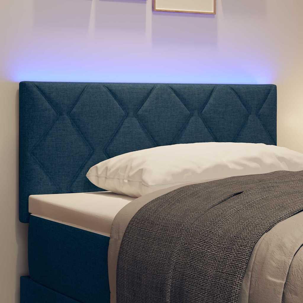 vidaXL LED κεφαλάρι Μπλε ύφασμα