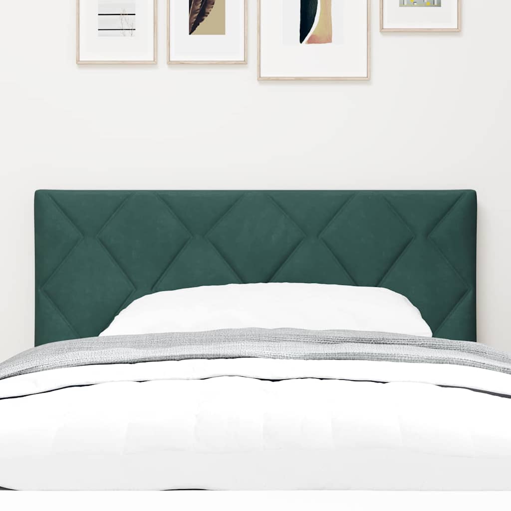 vidaXL LED κεφαλάρι Σκούρο Πράσινο 90 cm Βελούδο