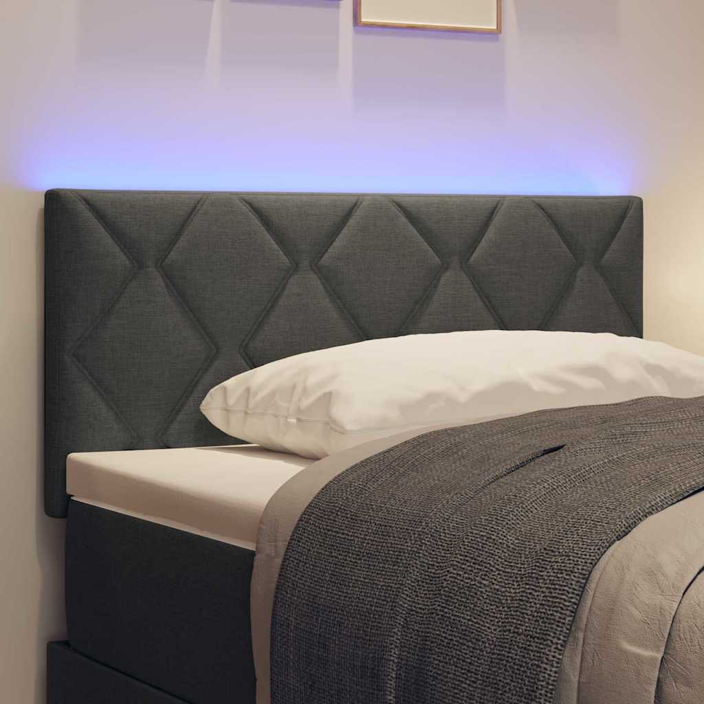 vidaXL LED κεφαλάρι Γκρι ύφασμα