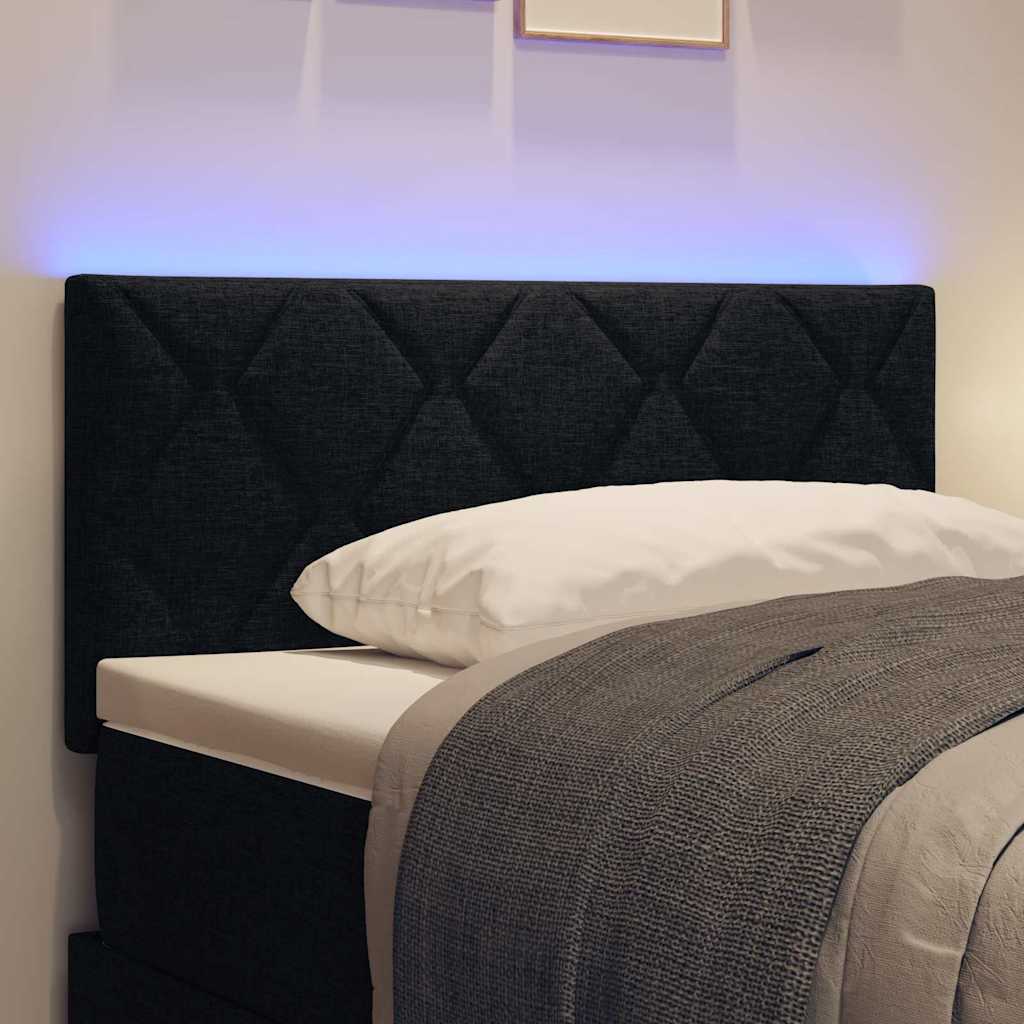 vidaXL LED κεφαλάρι Μαύρο ύφασμα