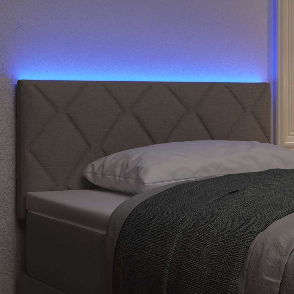 vidaXL LED κεφαλάρι Taupe ύφασμα