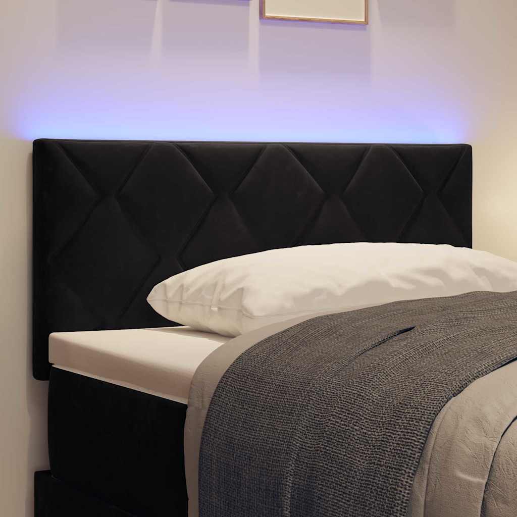 vidaXL LED κεφαλάρι Μαύρο 100 cm Βελούδο