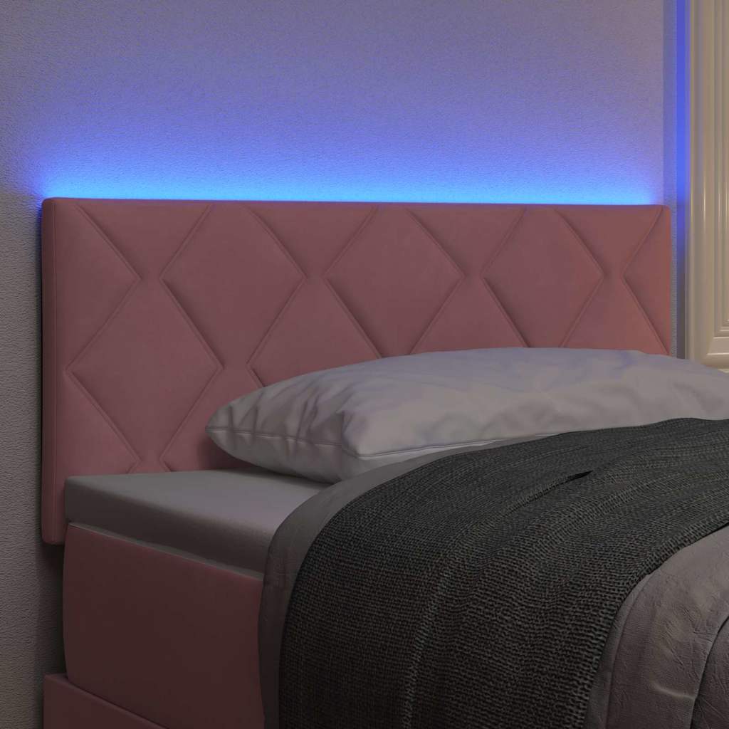vidaXL LED κεφαλάρι Ροζ 100 cm Βελούδο