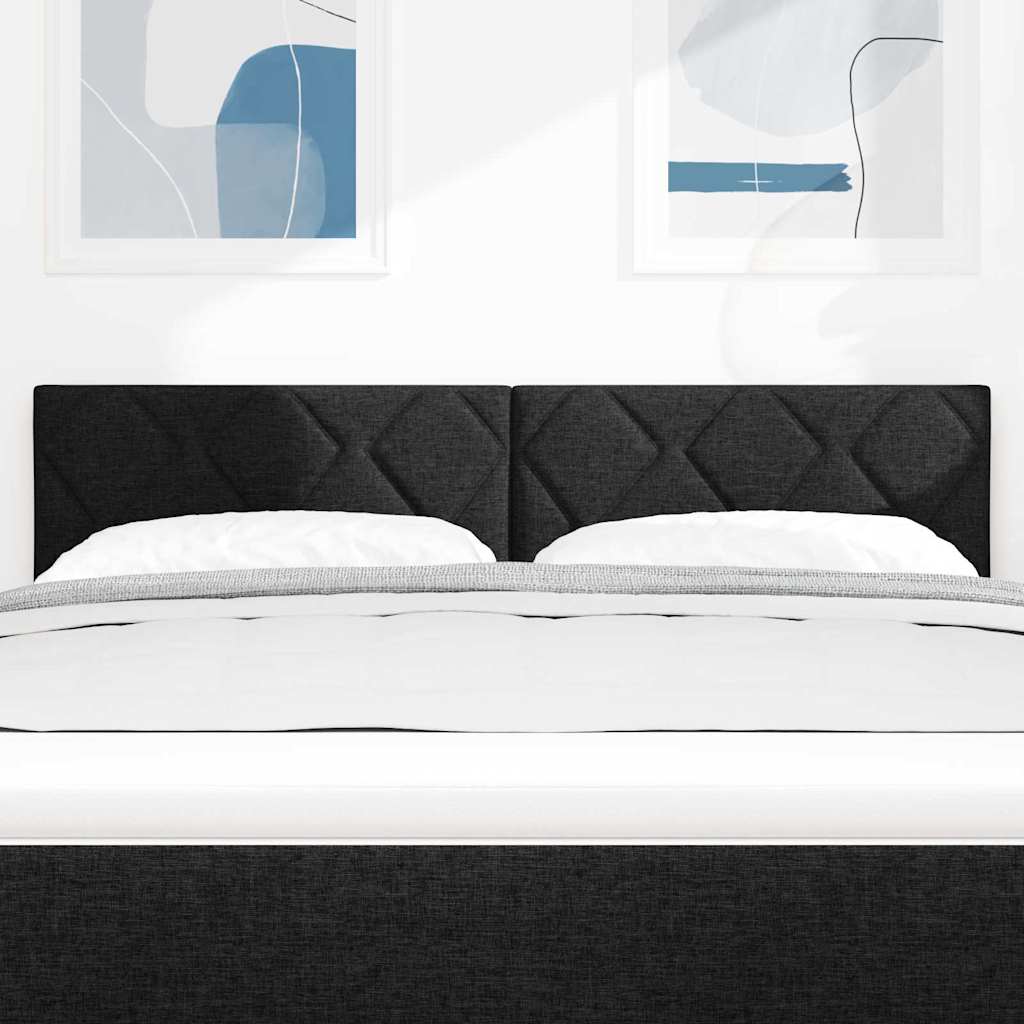 vidaXL LED κεφαλάρι Μαύρο 144 cm ύφασμα