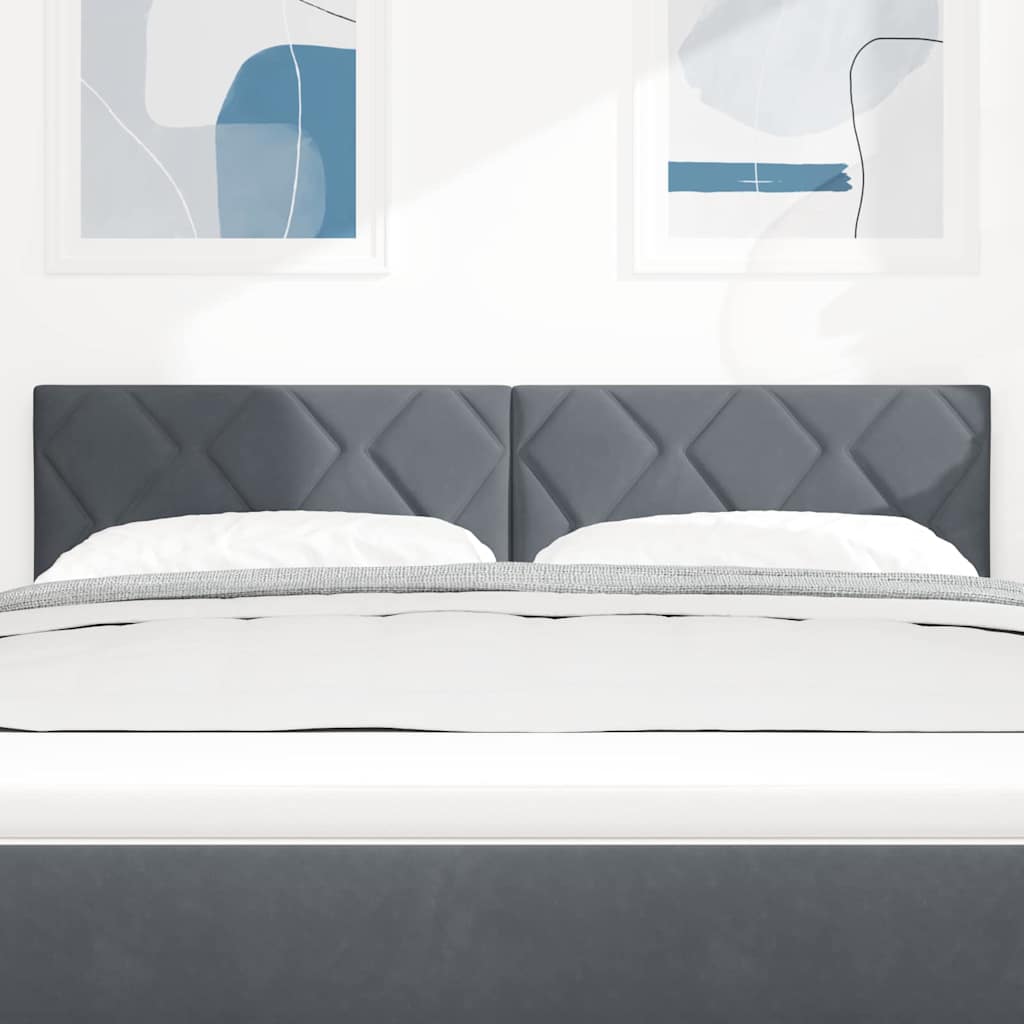 vidaXL LED κεφαλάρι Σκούρο Γκρι 144 cm Βελούδο
