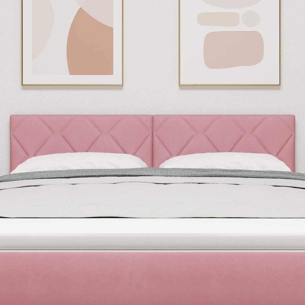vidaXL LED κεφαλάρι Ροζ 144 cm Βελούδο