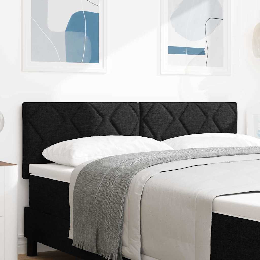 vidaXL LED κεφαλάρι Μαύρο ύφασμα